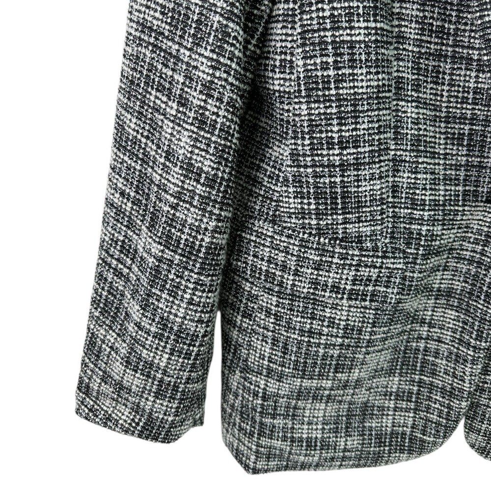 Anne Klein Bouclé Tweed Blazer Jacket Black White Textured Lined Women's Large - Picture 6 of 15